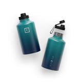 NNEDSZ Iron Flask Wide Mouth Bottle with Spout Lid, Dark Night - 64oz/1900ml