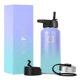 NNEDSZ Iron Flask Wide Mouth Bottle with Straw Lid, Cotton Candy, 32oz/950ml