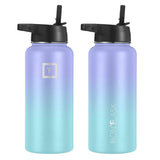 NNEDSZ Iron Flask Wide Mouth Bottle with Straw Lid, Cotton Candy, 32oz/950ml