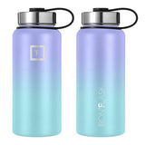 NNEDSZ Iron Flask Wide Mouth Bottle with Straw Lid, Cotton Candy, 32oz/950ml