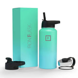 NNEDSZ Iron Flask Wide Mouth Bottle with Straw Lid, Sky, 32oz/1200ml