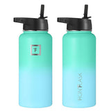 NNEDSZ Iron Flask Wide Mouth Bottle with Straw Lid, Sky, 32oz/1200ml