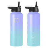 NNEDSZ Iron Flask Wide Mouth Bottle with Straw Lid, Cotton Candy, 40oz/1200ml