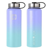 NNEDSZ Iron Flask Wide Mouth Bottle with Straw Lid, Cotton Candy, 40oz/1200ml