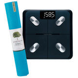 NNEDSZ Jade Yoga Harmony Mat - Sky Blue & Etekcity Scale for Body Weight and Fat Percentage - Black Bundle