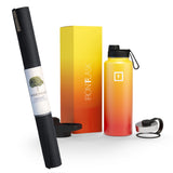 NNEDSZ Jade Yoga Voyager Mat - Black & Iron Flask Wide Mouth Bottle with Spout Lid, Fire, 32oz/950ml Bundle