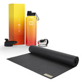 NNEDSZ Jade Yoga Voyager Mat - Black & Iron Flask Wide Mouth Bottle with Spout Lid, Fire, 32oz/950ml Bundle