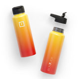 NNEDSZ Jade Yoga Voyager Mat - Midnight & Iron Flask Wide Mouth Bottle with Spout Lid, Fire, 32oz/950ml Bundle