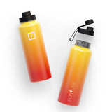 NNEDSZ Jade Yoga Voyager Mat - Midnight & Iron Flask Wide Mouth Bottle with Spout Lid, Fire, 32oz/950ml Bundle