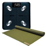 NNEDSZ Jade Yoga Voyager Mat - Olive & Etekcity Scale for Body Weight and Fat Percentage - Black Bundle