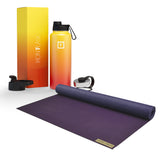 NNEDSZ Jade Yoga Voyager Mat - Purple & Iron Flask Wide Mouth Bottle with Spout Lid, Fire, 32oz/950ml Bundle