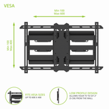 NNEDSZ Kanto PDX650SG Stainless Steel Outdoor Full Motion TV Mount for 37" to 75" TVs, Black
