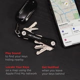 NNEDSZ iPro - Rechargeable Compact Trackable Key Holder, with LED Flashlight and Bottle Opener  - Black