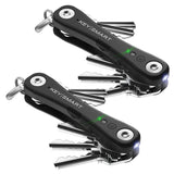 NNEDSZ iPro - Rechargable Compact Trackable Key Holder, with LED Flashlight and Bottle Opener  - Black - 2 Pack