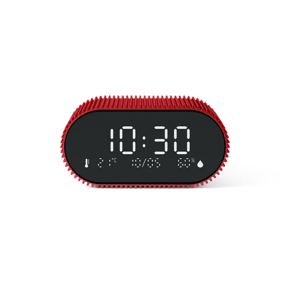 NNEDSZ Lexon Ray Clock Lcd Alarm Clock With Temperature / Humidity Display - Red