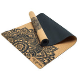 NNEDSZ Yoga Design Lab Cork Yoga Mat 1.5mm Mandala Black