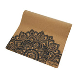 NNEDSZ Yoga Design Lab Cork Yoga Mat 3.5mm Mandala Black