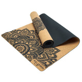 NNEDSZ Yoga Design Lab Cork Yoga Mat 3.5mm Mandala Black