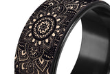 NNEDSZ Yoga Design Lab Yoga Wheel Cork Mandala Black