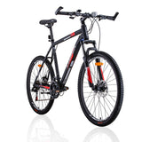 NNEDSZ Trinx MTB Mens Mountain Bike 26 inch Shimano Gear 21-Speed [Colour: Matt Black White/Red] [Size Of Frame: 17 inches]
