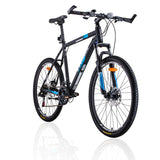 NNEDSZ Trinx MTB Mens Mountain Bike 26 inch Shimano Gear 21-Speed [Colour: Matt Black White/Blue] [Size Of Frame: 19 inches]