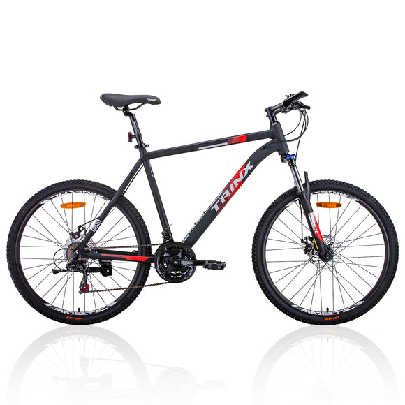 NNEDSZ Trinx MTB Mens Mountain Bike 26 inch Shimano Gear 21-Speed [Colour: Matt Black White/Red] [Size Of Frame: 21 inches]