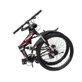 NNEDSZ 26 Folding Mountain Bicycle 21 Speed Shimano Foldable Bike Black Color