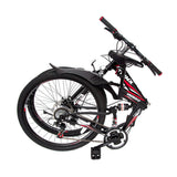 NNEDSZ 26 Folding Mountain Bicycle 21 Speed Shimano Foldable Bike Black Color