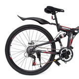 NNEDSZ 26 Folding Mountain Bicycle 21 Speed Shimano Foldable Bike Black Color