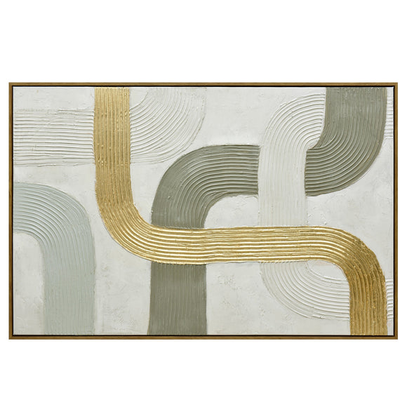 NNEDSZ 120X80cm Convergence of Destinies Dark Wood Framed Hand Painted Canvas Wall Art