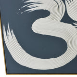 NNEDSZ 120X80cm Modern Mantra: Echoes of AUM Dark Wood Framed Hand Painted Canvas Wall Art