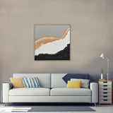 NNEDSZ 100X100cm Golden Divide Light Wood Framed Hand Painted Canvas Wall Art