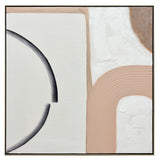 NNEDSZ 100X100cm Duality Dance Champagne Framed Hand Painted Canvas 3D Wall Art