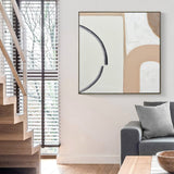 NNEDSZ 100X100cm Duality Dance Champagne Framed Hand Painted Canvas 3D Wall Art