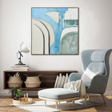 NNEDSZ 100X100cm Whimsical Whorls Champagne Framed Hand Painted Canvas 3D Wall Art
