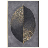 NNEDSZ 60X90cm Golden Dichotomy Gold Framed Hand Painted Canvas Wall Art