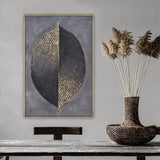 NNEDSZ 60X90cm Golden Dichotomy Gold Framed Hand Painted Canvas Wall Art