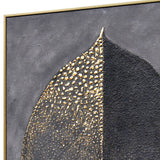 NNEDSZ 60X90cm Golden Dichotomy Gold Framed Hand Painted Canvas Wall Art