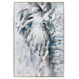 NNEDSZ 80X120cm Azure Tusker Champagne Framed Hand Painted Canvas Wall Art