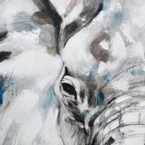 NNEDSZ 80X120cm Azure Tusker Champagne Framed Hand Painted Canvas Wall Art