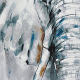 NNEDSZ 80X120cm Azure Tusker Champagne Framed Hand Painted Canvas Wall Art