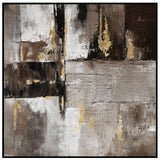 NNEDSZ 100X100cm Earthy Elegance Black Framed Hand Painted Canvas Wall Art