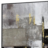 NNEDSZ 100X100cm Earthy Elegance Black Framed Hand Painted Canvas Wall Art