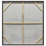 NNEDSZ 120X120cm Tonal Trilogy Black Framed Hand Painted Canvas Wall Art