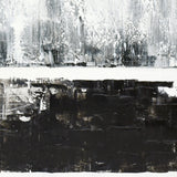 NNEDSZ 120X120cm Tonal Trilogy Black Framed Hand Painted Canvas Wall Art