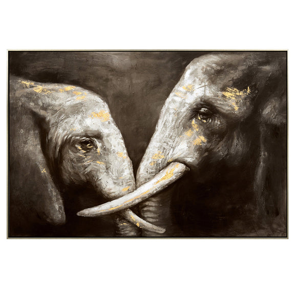 NNEDSZ 120X80cm Tusker Ties Champagne Framed Hand Painted Canvas Wall Art