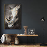 NNEDSZ 80X120cm Golden Titan Champagne Framed Hand Painted Canvas Wall Art
