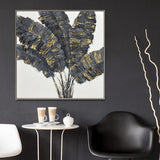 NNEDSZ 100X100cm Noir Luminescence Light Wood Framed Hand Painted Canvas Wall Art