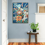 NNEDSZ 90X120cm Austral Flora Dark Wood Framed Canvas Wall Art