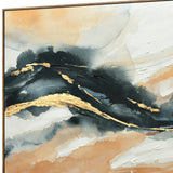 NNEDSZ 120X80cm Riptide Reverie Dark Wood Framed Hand Painted Canvas Wall Art